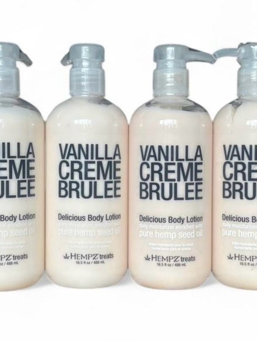 4x Hempz treats Vanilla Creme Brulee Delicious Body Lotion